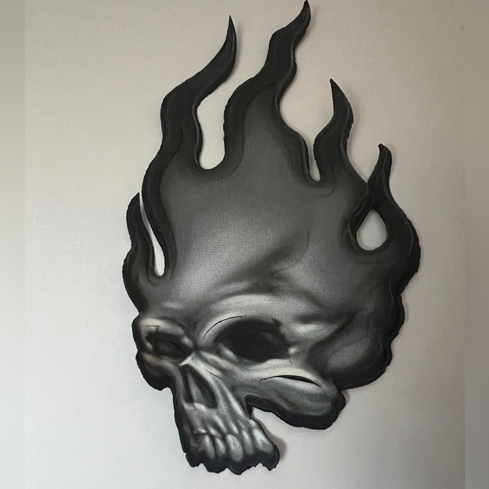 JNCO Jeans Flame Skull Patch Black & White